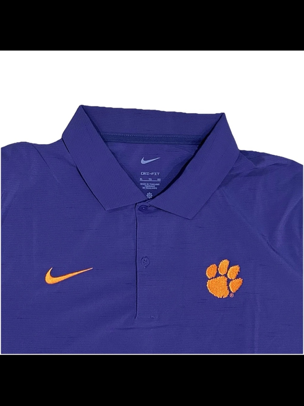 Nike Dri Fit University of Clemson Tigers Polo Men’s Purple XL Lightweight Golf